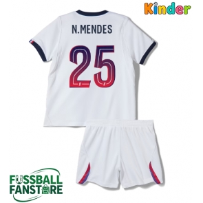 Paris Saint-Germain Nuno Mendes #25 Replik Auswärtstrikot Kinder 2026-27 Kurzarm (+ Kurze Hosen)